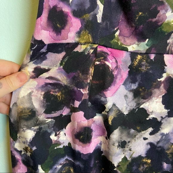 Milly New York Watercolor Floral Square Neck Cocktail Dress - Picture 5 of 6